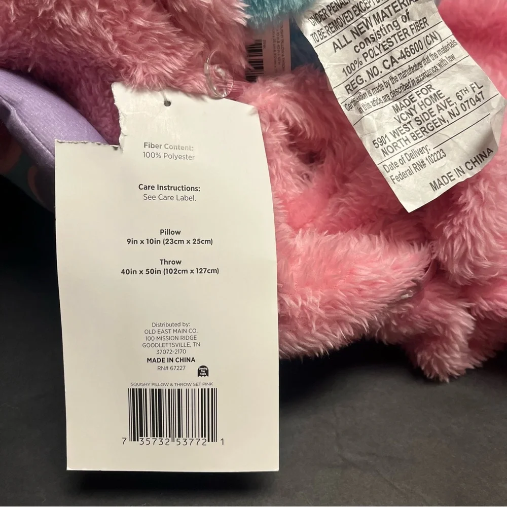 NWT Bolster Teal pillow and Pink throw set featuring a gaming controller‎ design